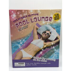 Inflatable Glitter Pool Lounge 67.3" x 26.4" x 9.8" Durable Water Float For Rela